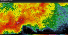 a computer screen shows a map of north carolina and says radarscope at the top