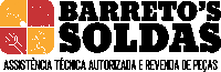 a logo for barreto 's soldas with a hammer and wrench