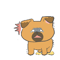 a cartoon of a dog with a surprised look on his face