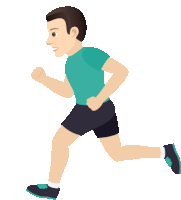 a cartoon illustration of a man running on a white background