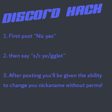 a gray background with the words discord hack written on it