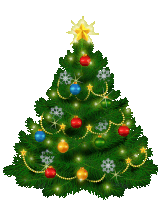 a christmas tree with a star on top and ornaments