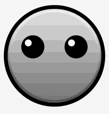 a gray circle with two black circles in the center