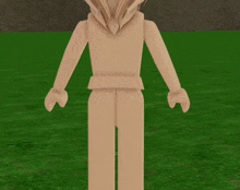 a 3d model of a person standing in a grassy field