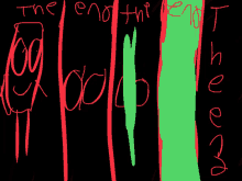 a black background with red and green lines and the words the end and the end