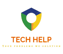 a logo for tech help shows a shield with a circle in the middle