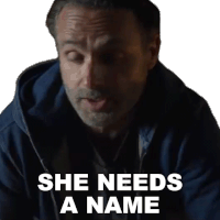 a man says she needs a name in white letters