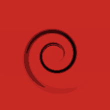 a black swirl on a red background