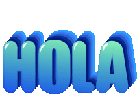 the word hola is written in blue letters