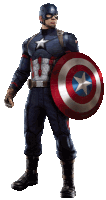 a man in a captain america uniform holds a shield