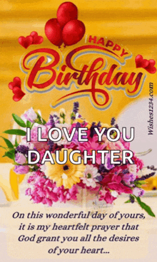 a birthday card that says i love you daughter