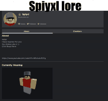 a screenshot of a person 's profile with the name spivxl lore