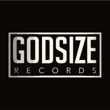 a logo for godsize records is displayed on a black background