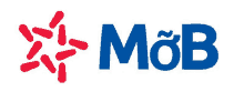 a blue and red mob logo with a star in the middle