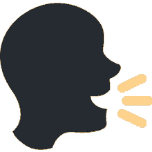 a silhouette of a person 's head with a mouth open