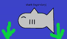 a drawing of a shark with the words shark ( legendary ) on the bottom