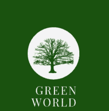 green world logo with a tree in a white circle