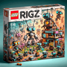 a lego rigz box with robots on the front