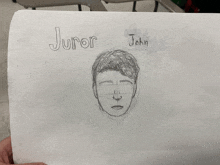 a drawing of a man 's face with the name juror written above it