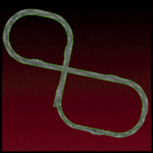 a drawing of an infinity symbol with a red background