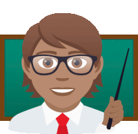 a man wearing glasses and a red tie is holding a pointer in front of a chalkboard