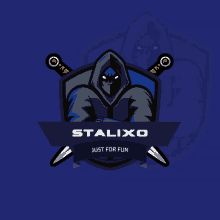 a logo for stalixo just for fun with a hooded man