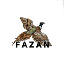 a drawing of a pheasant with the word fazan underneath it