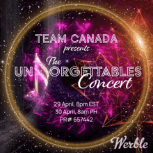 team canada presents the unforgettables concert on april 29