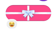 a pink box with a white ribbon and bow