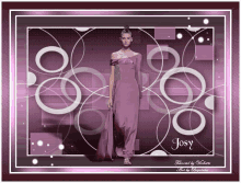 a picture of a woman in a purple dress with the name josy on the bottom