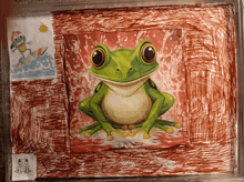 a drawing of a frog is surrounded by other drawings