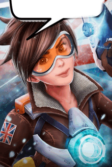 a cartoon drawing of tracer from overwatch