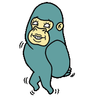 a cartoon of a gorilla with a funny face