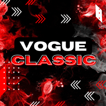 a black and red poster that says vogue classic on it