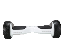 a white hover board with a black tire