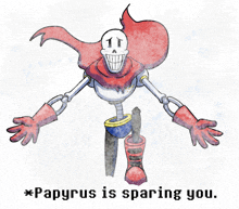 a drawing of papyrus with the words papyrus is sparing you