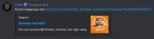 a screenshot of a telegram message with a hamster on it