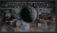 a poster for rails spins in its space shows thomas and friends