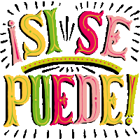 a colorful sign that says " si se puede " on a white background