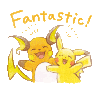 a drawing of a pikachu and a raichu with the words fantastic above them