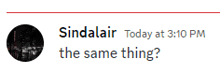 a tweet from sindalair today at 3:10 pm