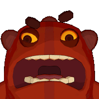 a close up of a cartoon character 's face with a big mouth