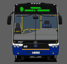 a drawing of a bus with the number 935 on it