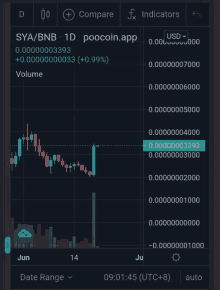 sya / bnb 1d poocoin.app is displayed on a screen