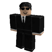 a roblox character is wearing a suit and tie and sunglasses