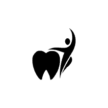 a silhouette of a person holding a tooth