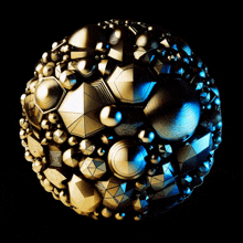 a sphere made up of geometric shapes with a square in the middle