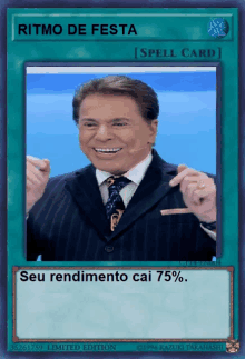 a card that says seu rendimento cai 75%