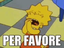 a cartoon of lisa simpson says per favore