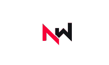 a red and black logo on a white background that says nw